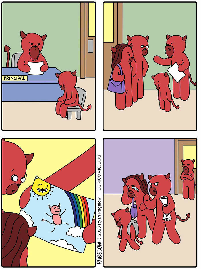 bande dessinée avec des diables