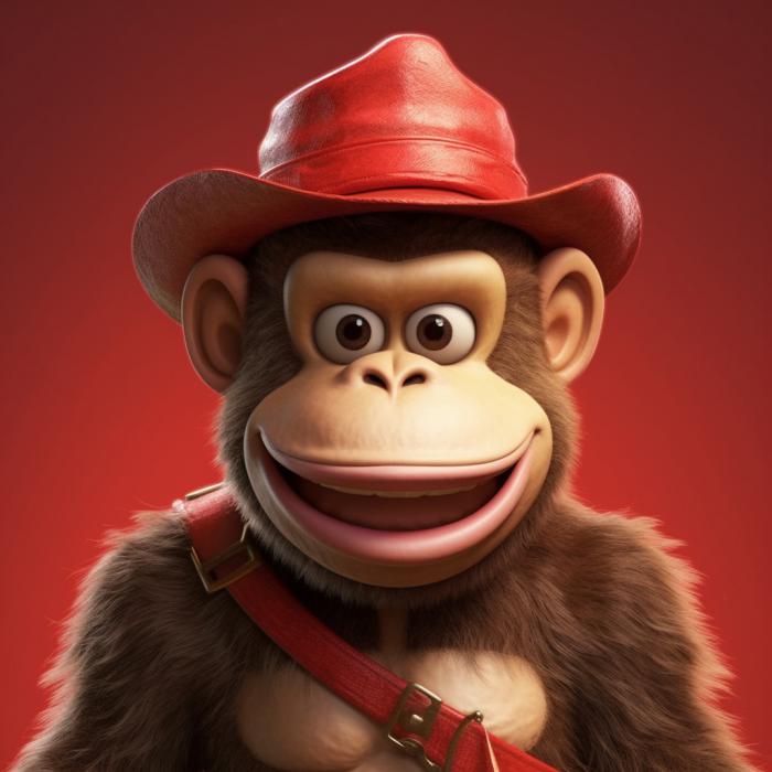 Diddy Kong recréé en version réaliste par une IA.