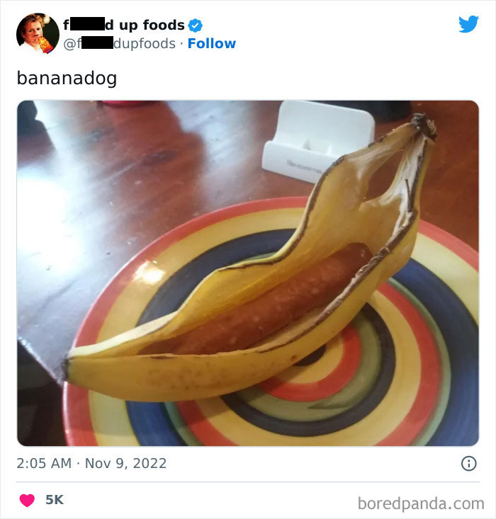 un hot dog dans une pelure de banane
