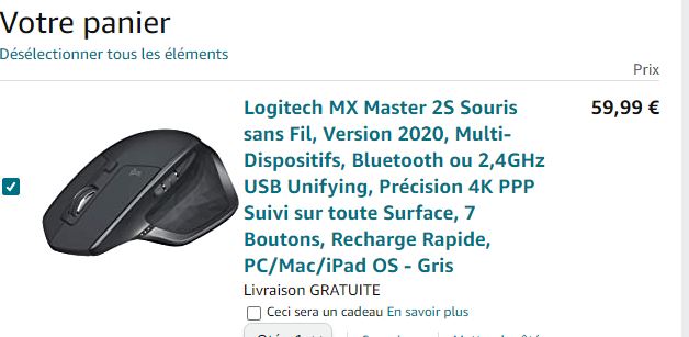 L'excellente souris sans fil Logitech MX Master 2S profite d'une réduction  de 40%