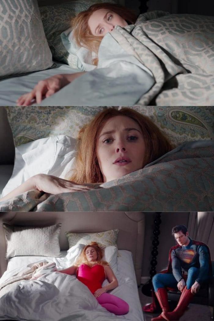 Wanda Maximoff (Elizabeth Olsen) et Superman (David Corenswet)