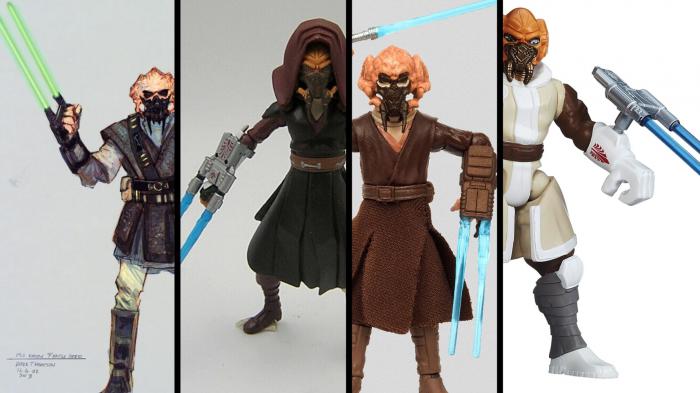 Star Wars Plo Koon twin-bladed lightsaber gauntlet 