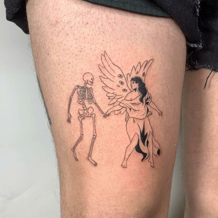 Tattoo de Reena Wu Un ange qui tient la main d