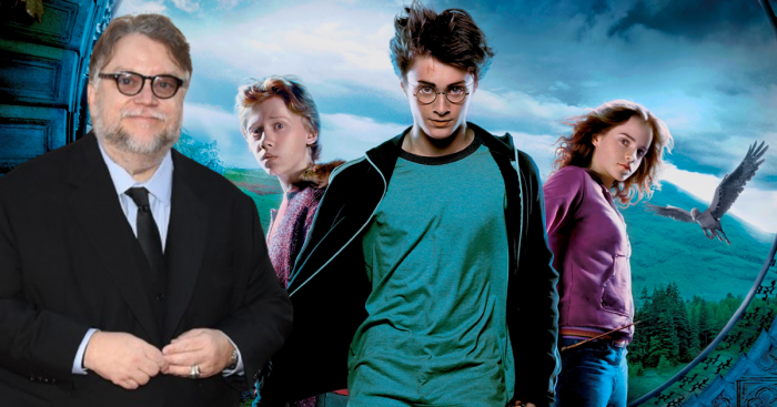Guillermo del Toro, Rupert Grint (Ron Weasley), Daniel Radcliffe (Harry Potter) et Emma Watson (Hermione Granger)