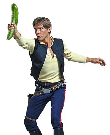 Han Solo qui tient un concombre