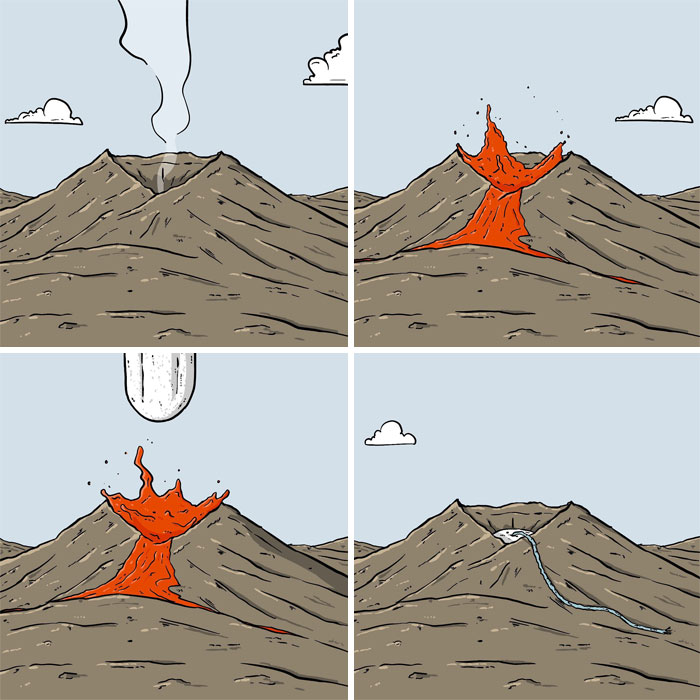 BD avec un volcan
