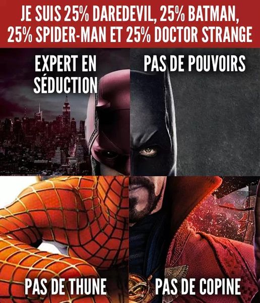 Daredevil, Batman, Spider-Man et Doctor Strange