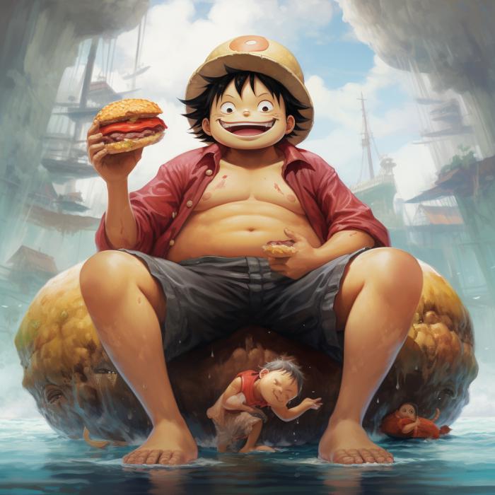 Luffy imaginé en obèse.
