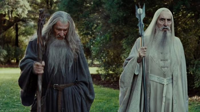 lotr movies gandalf and saruman