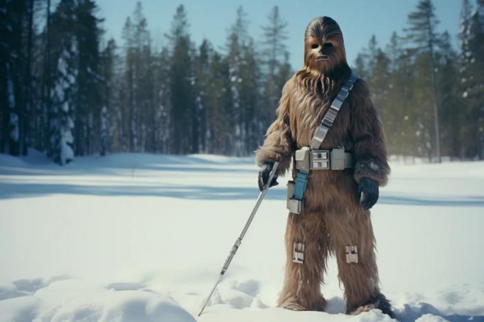 Chewbacca dans la neige