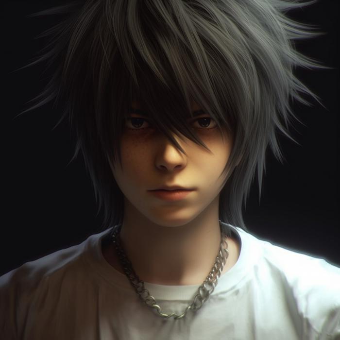 L de Death Note recréé en version réaliste par une IA.