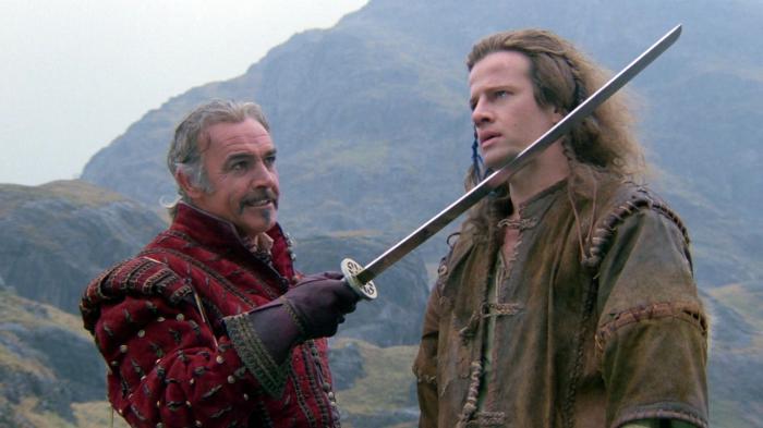Sean Connery et Christophe Lambert dans Highlander