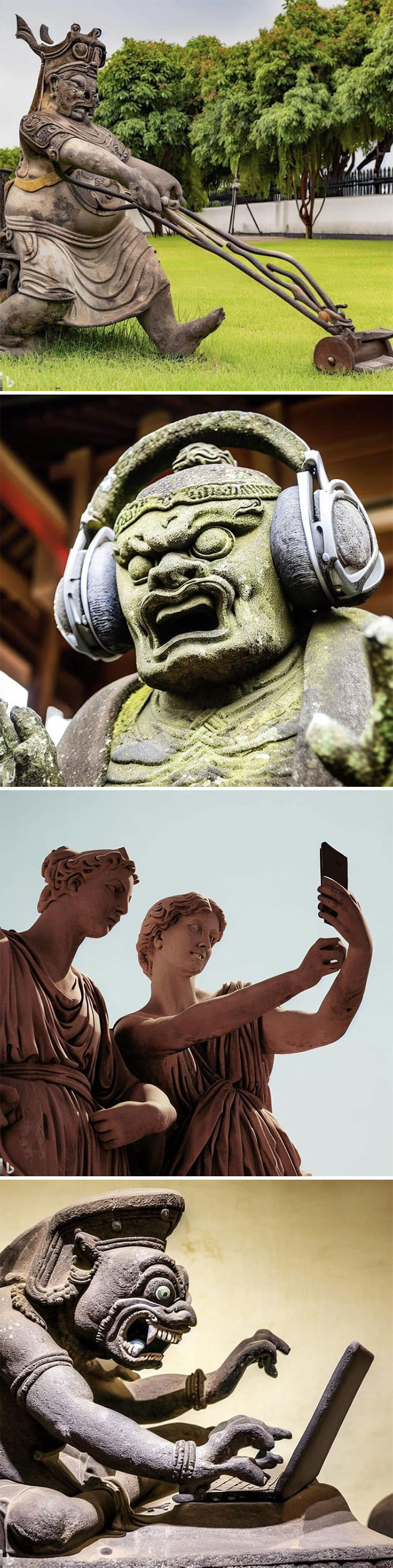statue modernes générée par ia