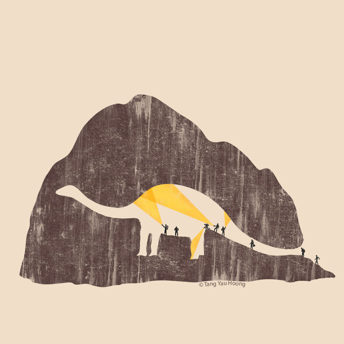 Illustration négatif dinosaure