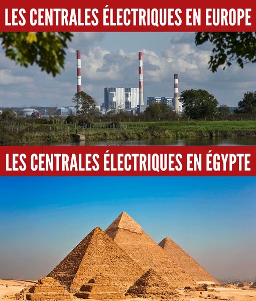 Centrale électrique et pyramides