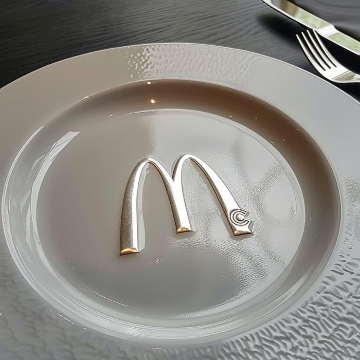 Les assiettes estampillées du logo