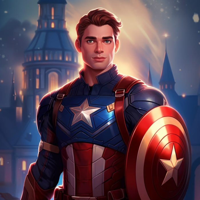 midjourney super héros marvel version disney captain america
