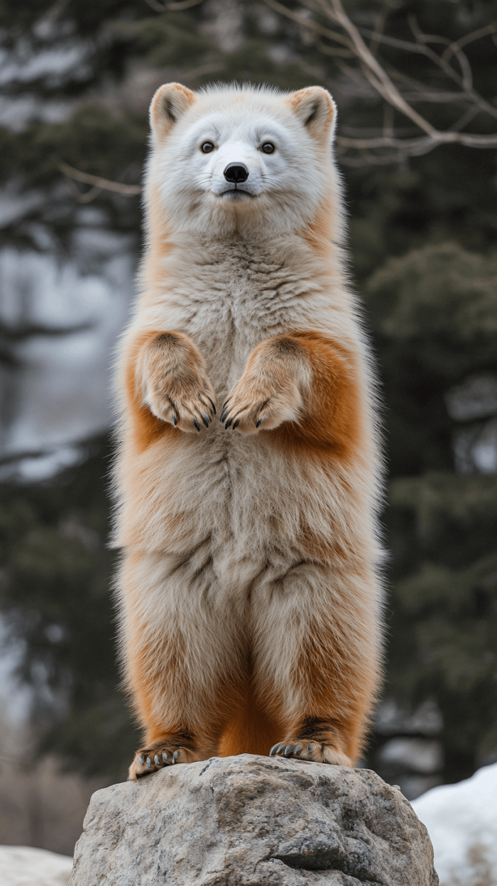 un ours polaire avec un renard