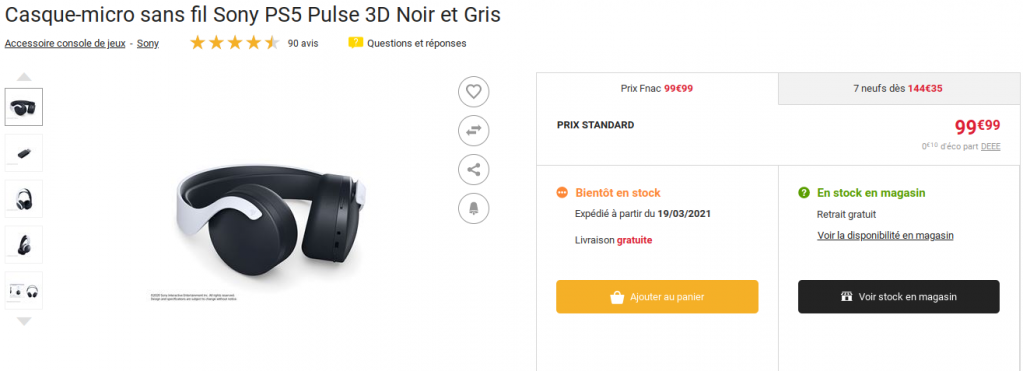 Casque-micro sans fil PULSE 3D, Le casque-micro 3D officiel de la PS5