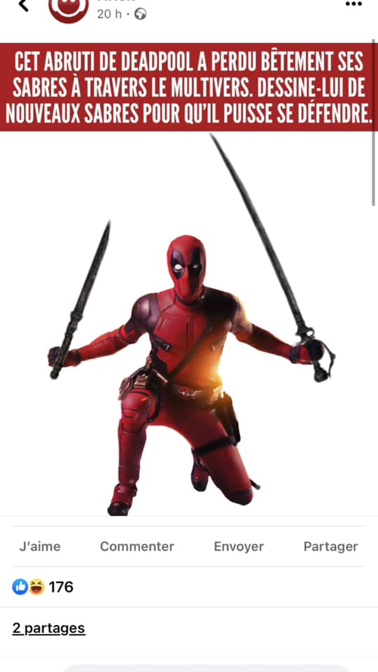 Deadpool qui tient des sabres