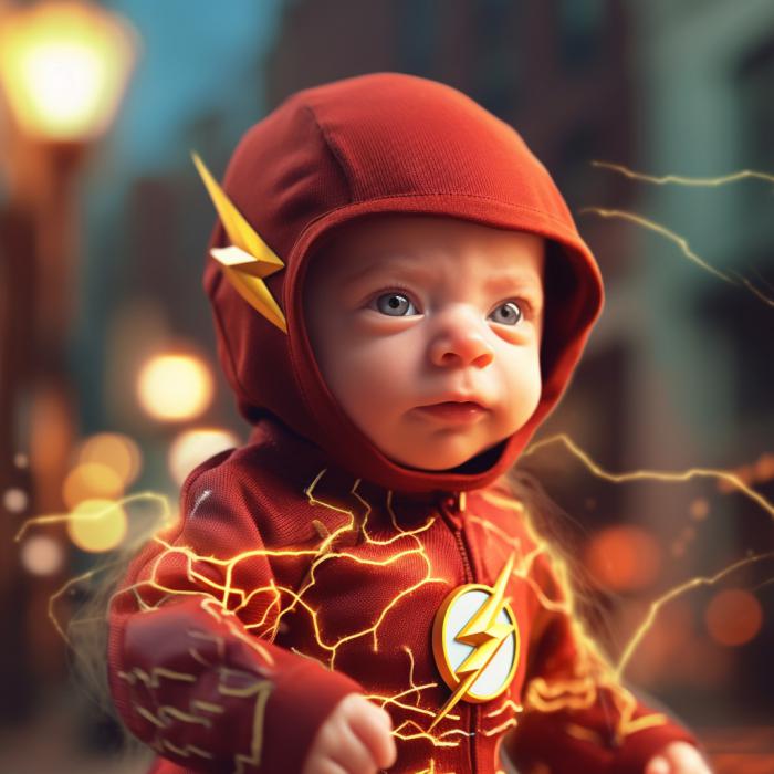 Flash recréé en version bébé par une IA.