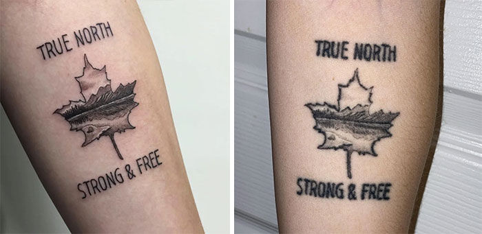 tatouages vieillissant feuille