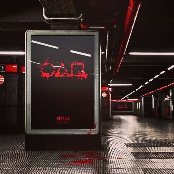 Publicité pour une série Netflix dans le metro