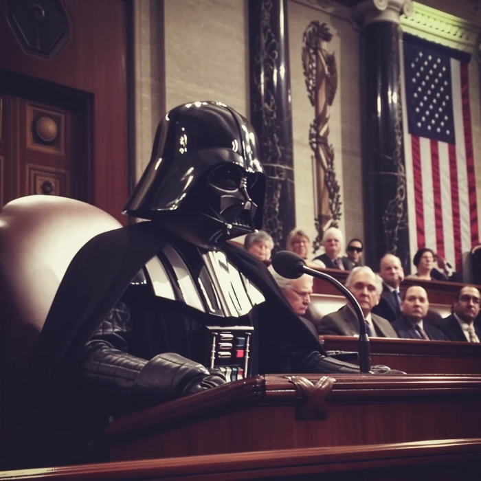 Dark Vador fait un discours au Sénat