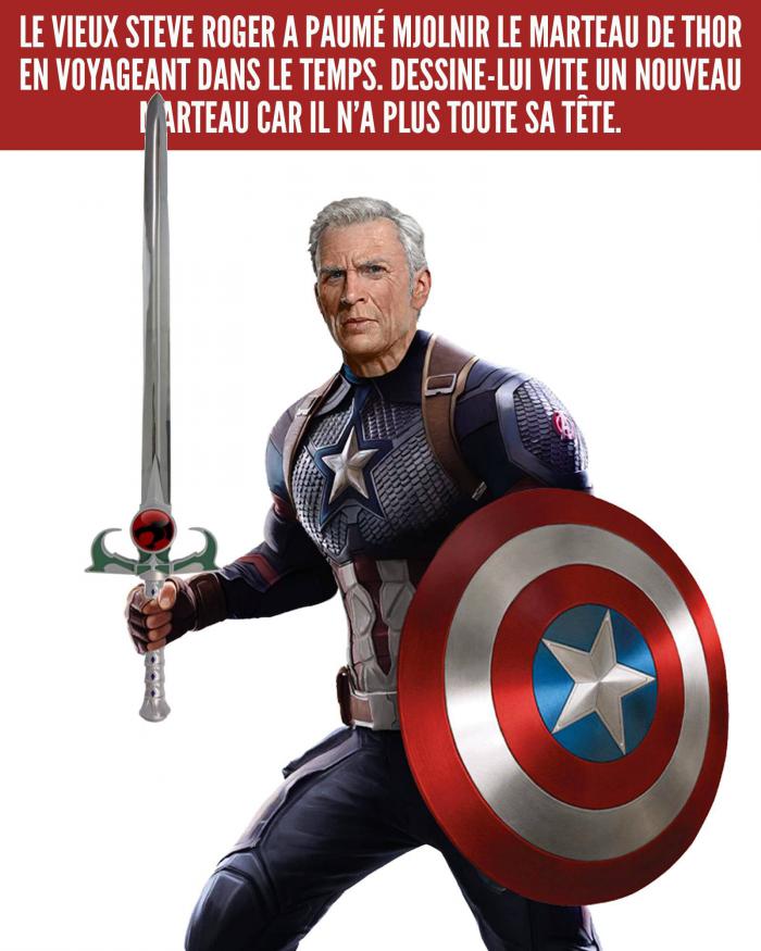 Captain America qui tient une épée de Cosmocats