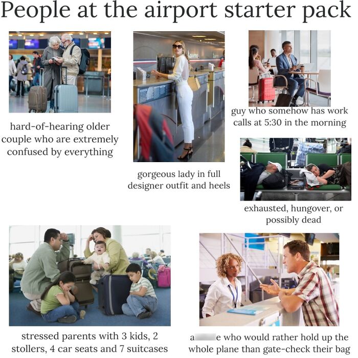 starter pack personnes dans les aéroports