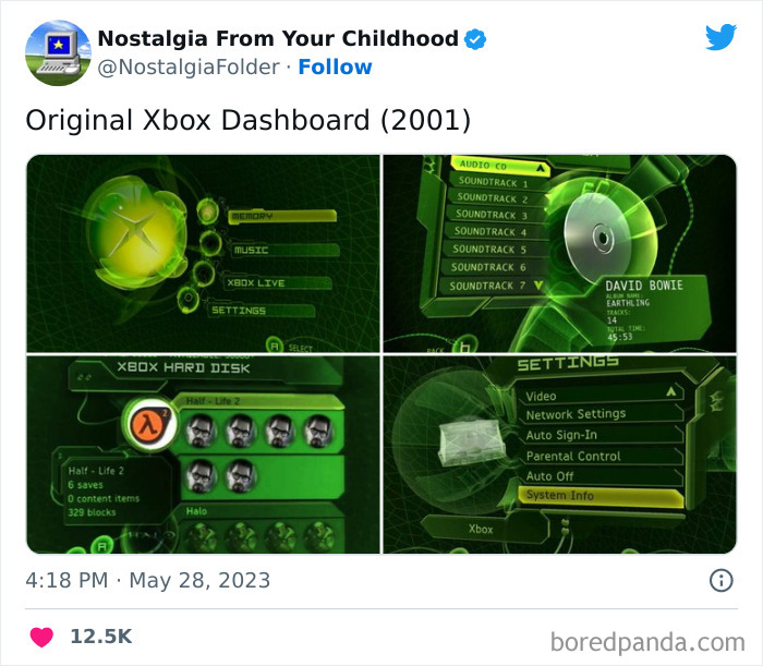 le dashboard Xbox