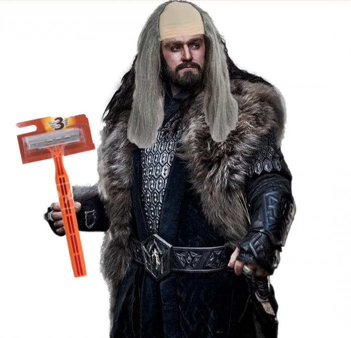 Thorin avec un rasoir