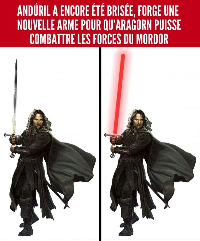 Aragorn avec un sabre laser