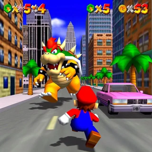 Mario face à Bowser dans Vice City