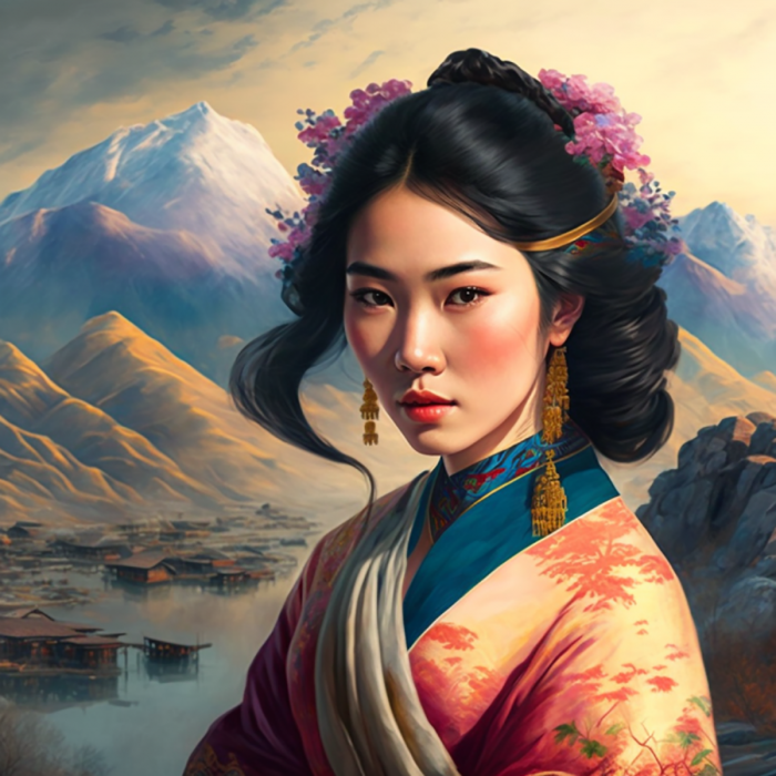 China in female version by an ai