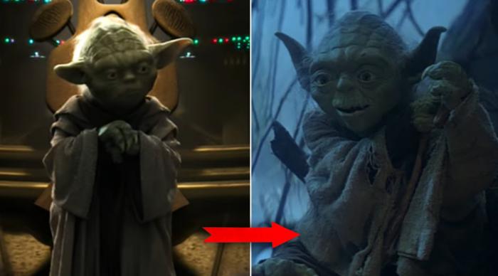 Star Wars Yoda Before and after