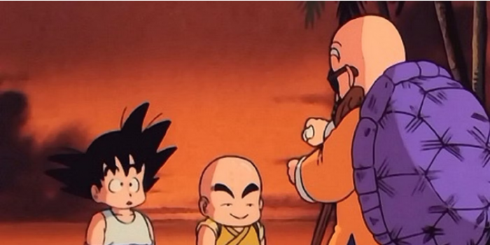 Kame sennin teach Goku and Krilin