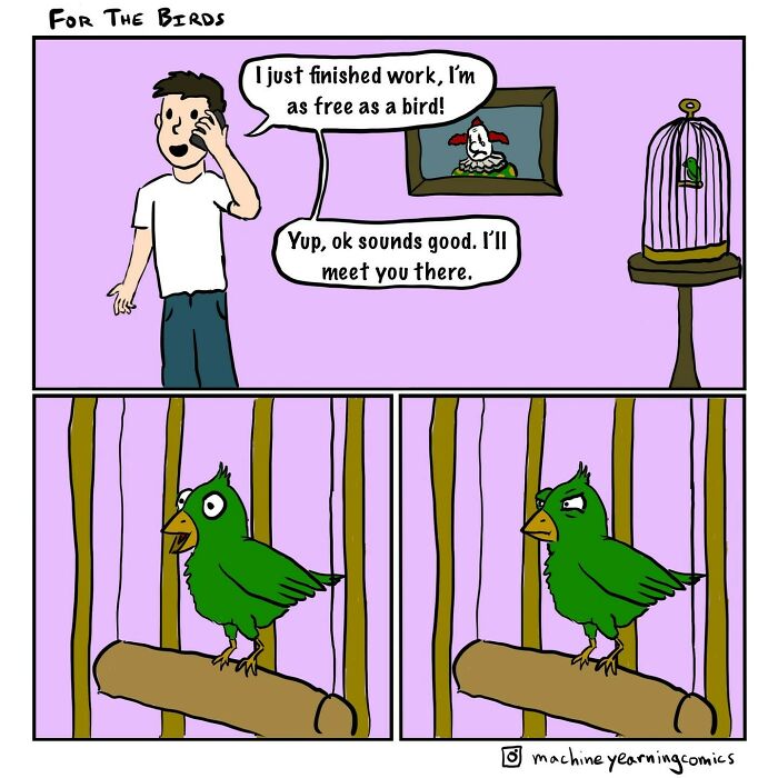 un homme avec un oiseau vert