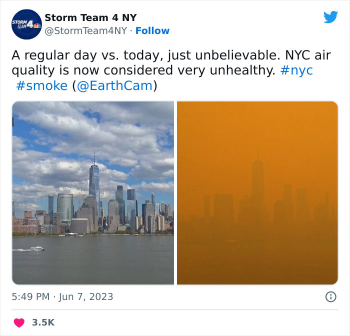 NYC avant et après le brouillard