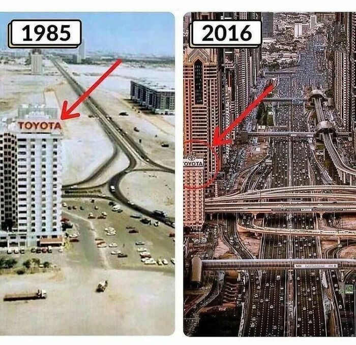 Dubaï en 1985 comparée à aujourd