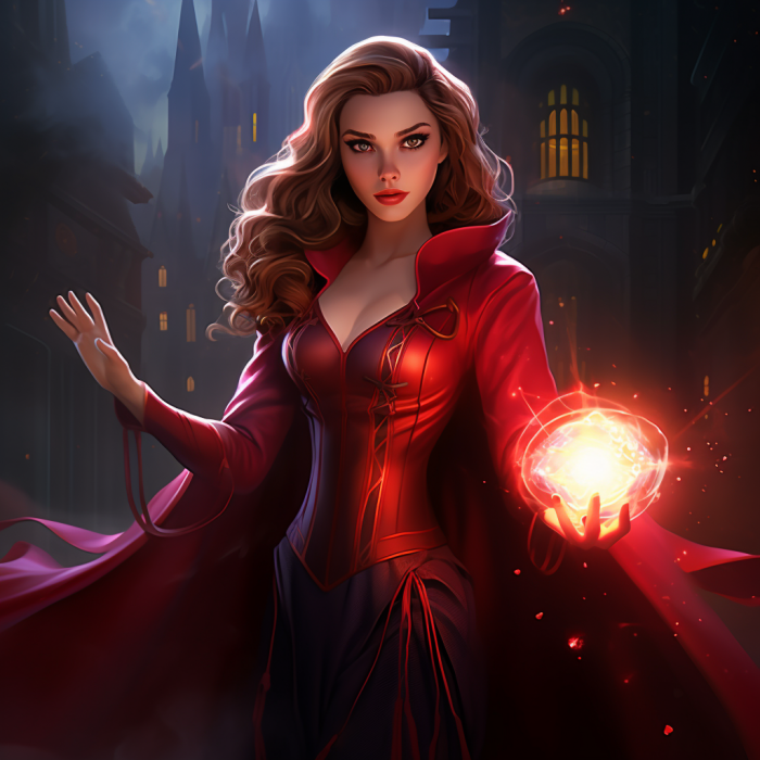 midjourney super héros marvel version disney scarlet witch