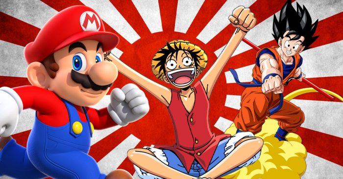 Mario, Luffy et Goku