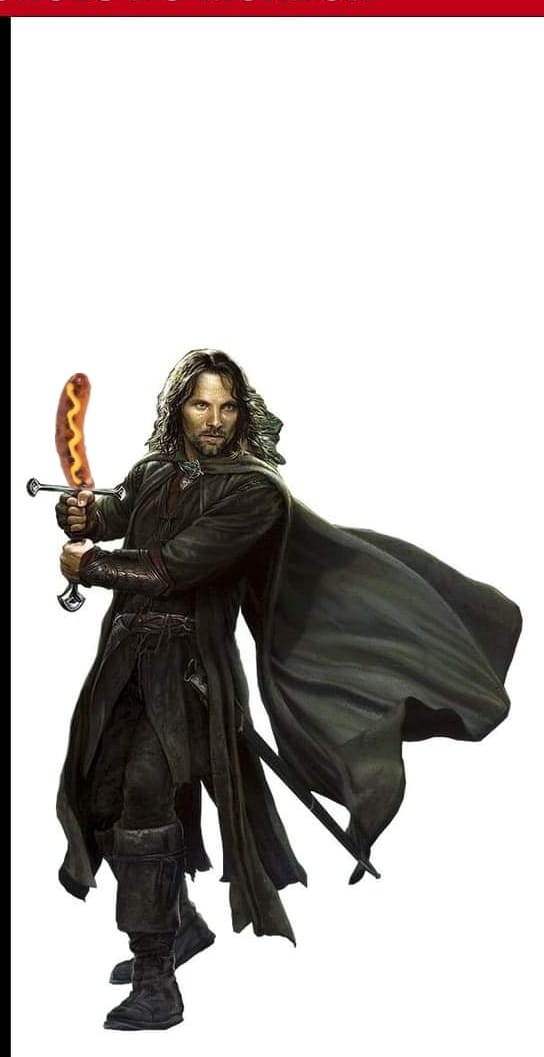 Aragorn avec un hot-dog