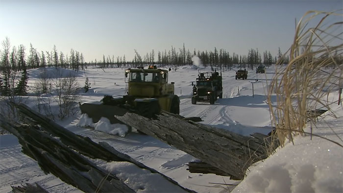 Route sibérienne vers Iakoutsk en Russie