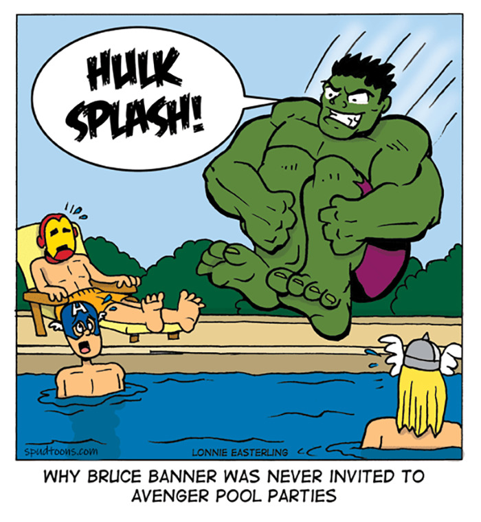hulk à la piscine
