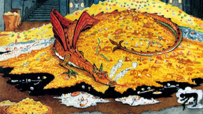 Smaug painting by Tolkien