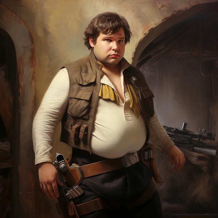 Han Solo recréé en version obèse par une IA.