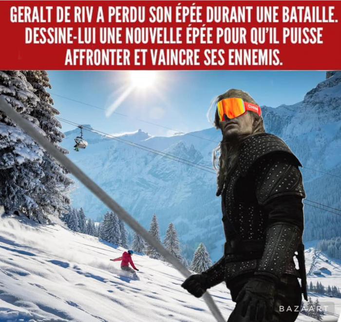 Geralt qui fait du ski