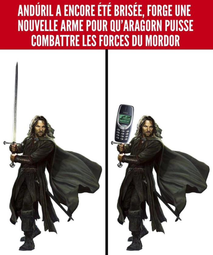 Aragorn avec un Nokia 3310