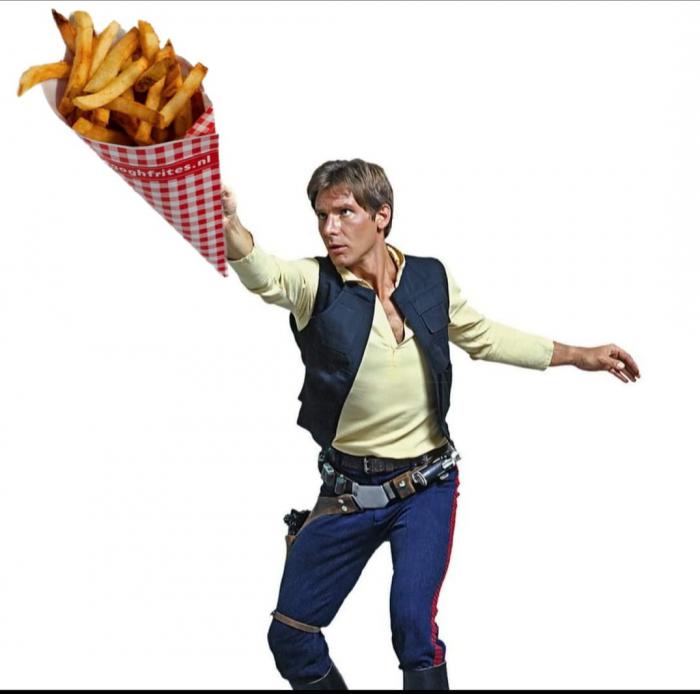 Han Solo avec un cornet de frites